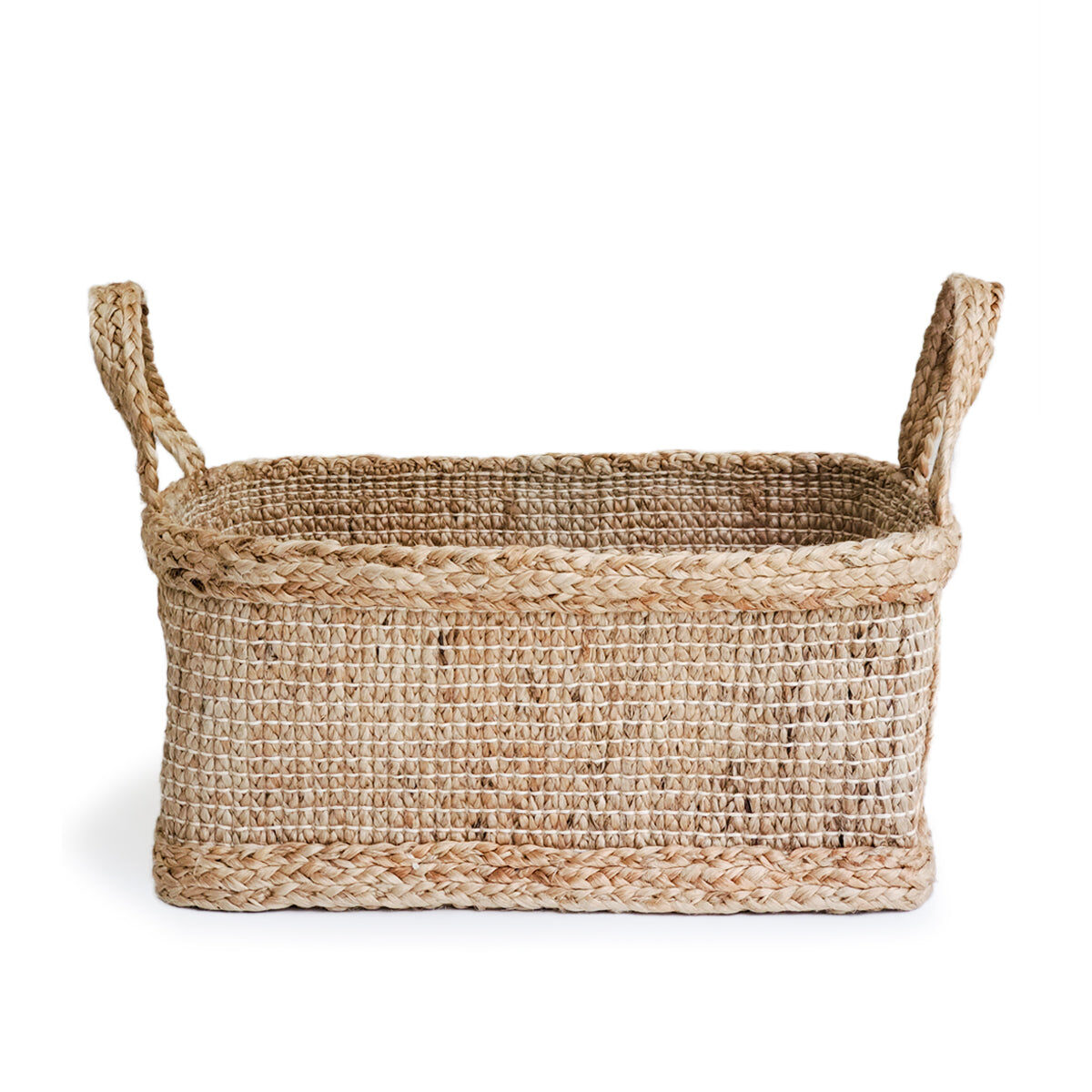 Bono Braided Jute Rectangular Storage Baskets - French Home Shop