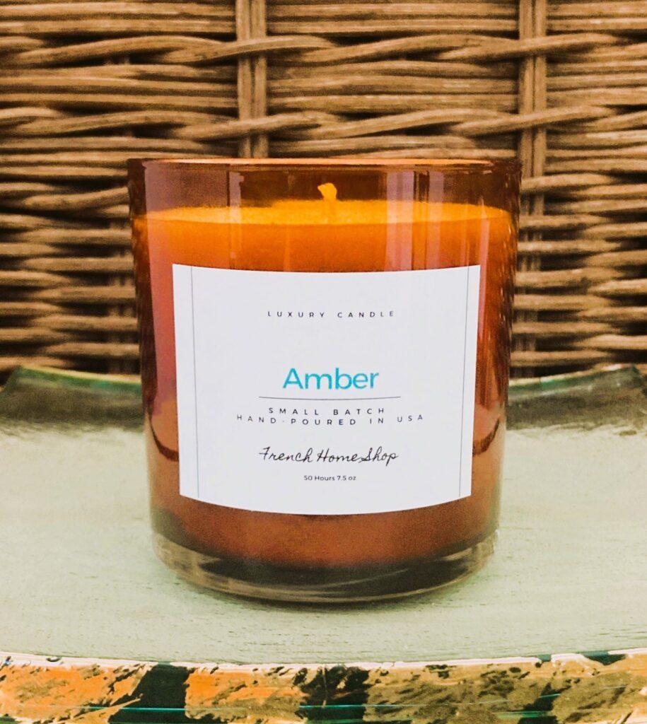 Artisan FHS Luxury Amber Scented Candle by French Home Shop