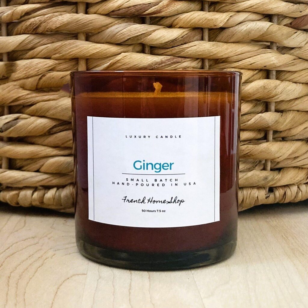 Artisan FHS Luxury Ginger Scented Candle by French Home Shop